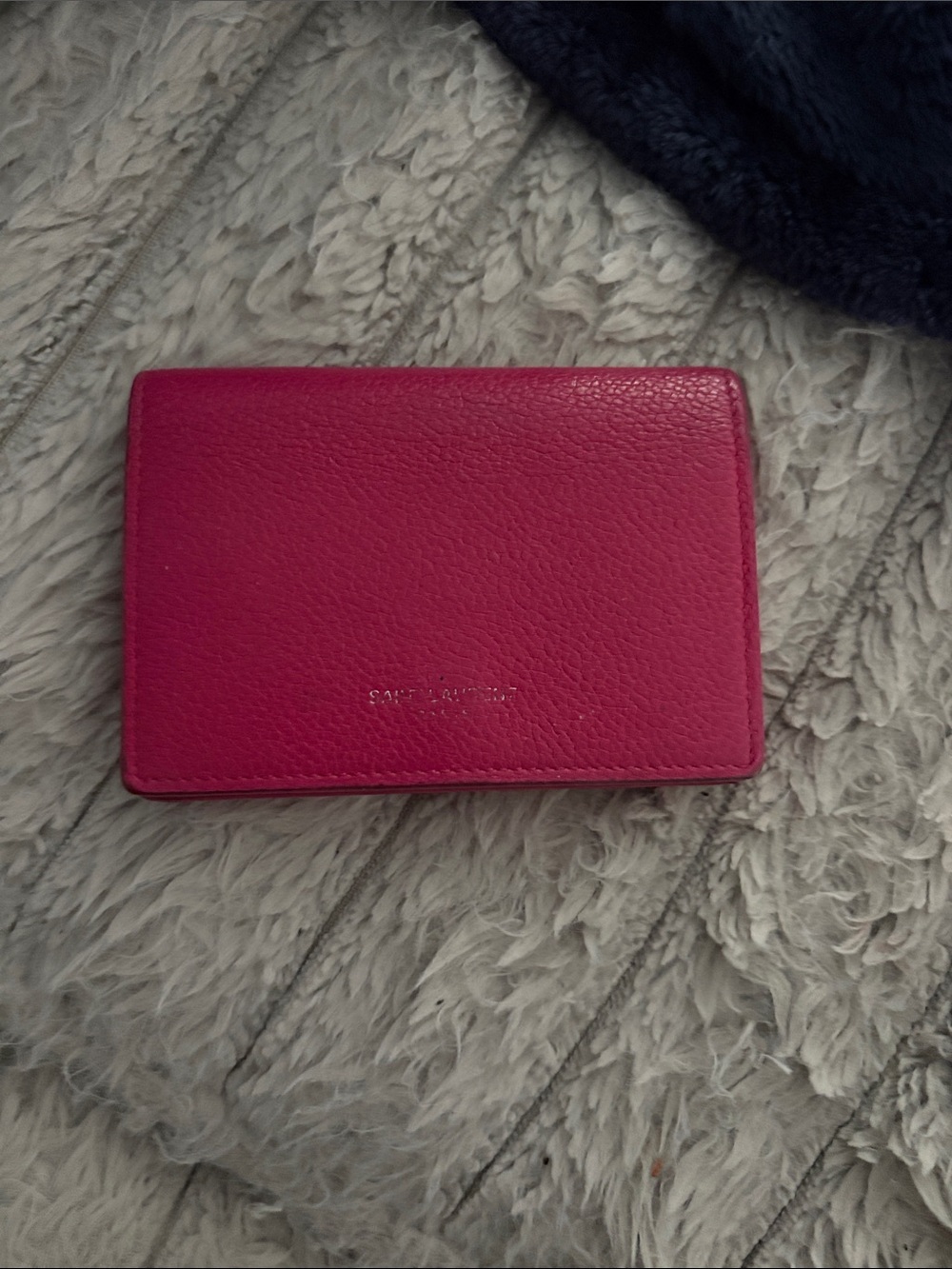 Saint Laurent Pink Pebbled Leather Wallet